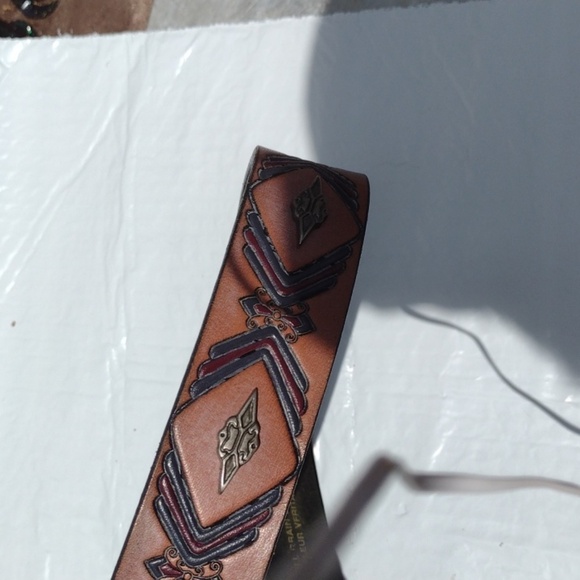 Billy Belts Brown Hand Painted Full GrainLeather Belt size 36 - Picture 4 of 4